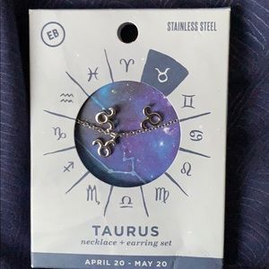 Taurus necklace and earring set